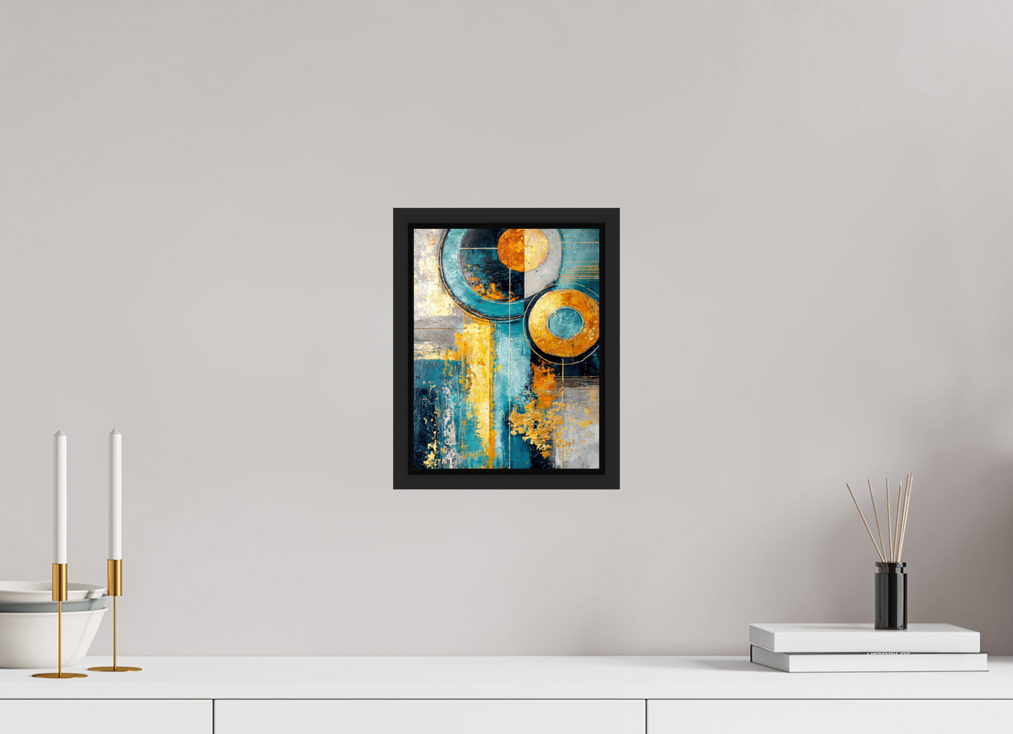 8 x 10.4″, Fine Art Print on Aluminum Dibond with Boarder Abstract Gold Paint 3