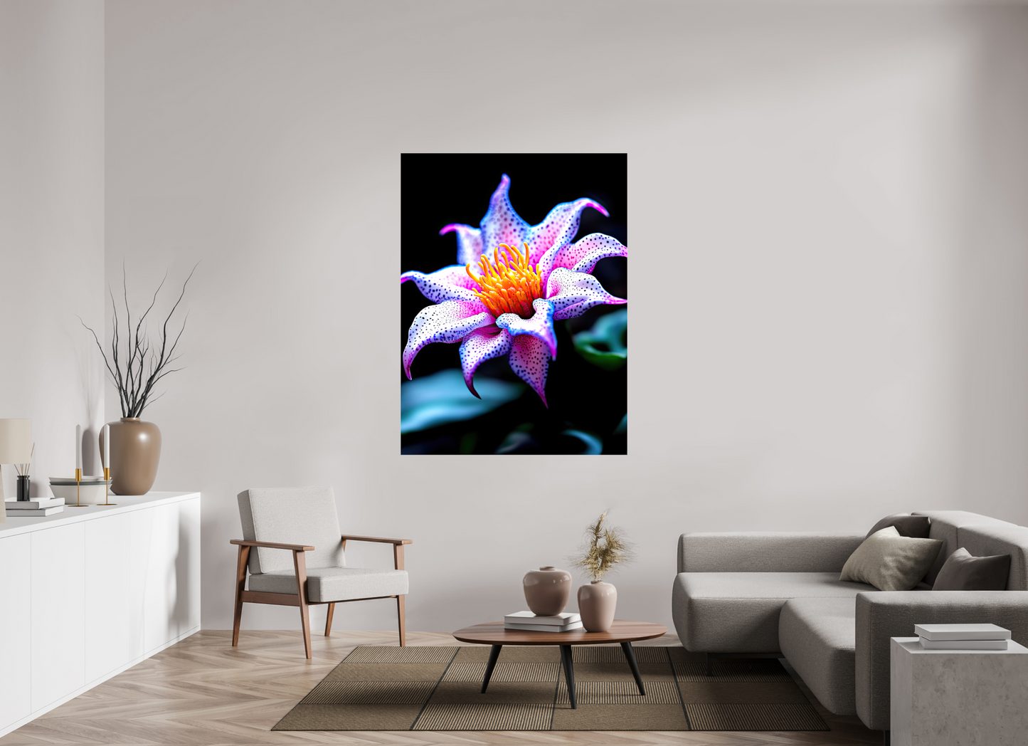 45 x 60″, Glossy Canvas Cotton Candy Flower