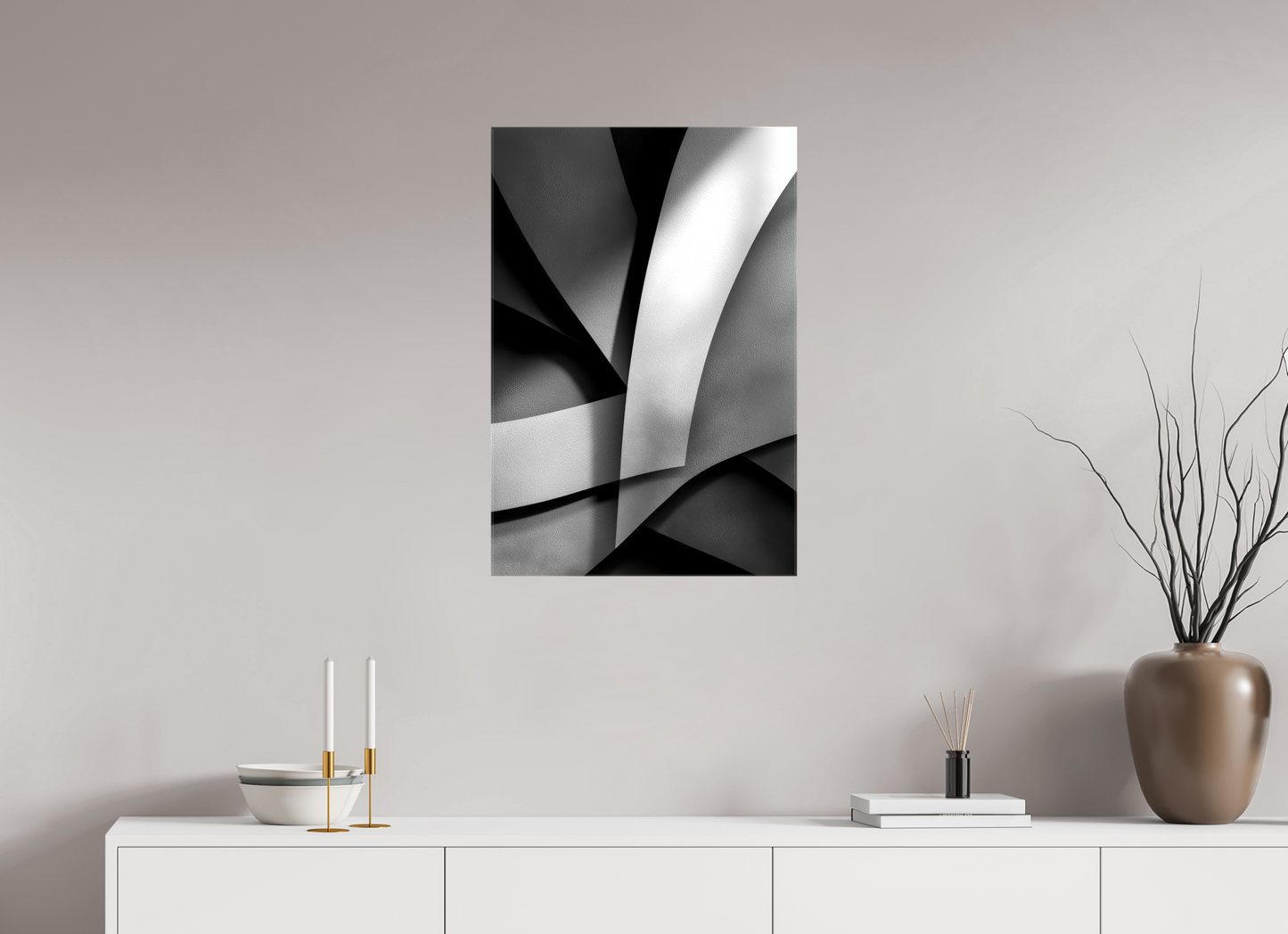 20 x 29.5″, Glossy Canvas Abstract B&W 3
