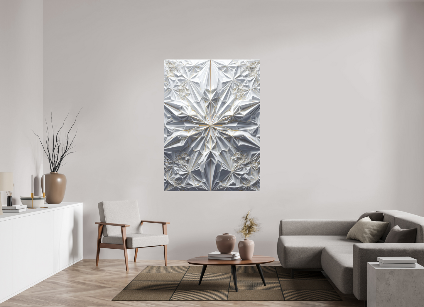 47 x 64.3″, Photo Print on Aluminum Backing Snowflake