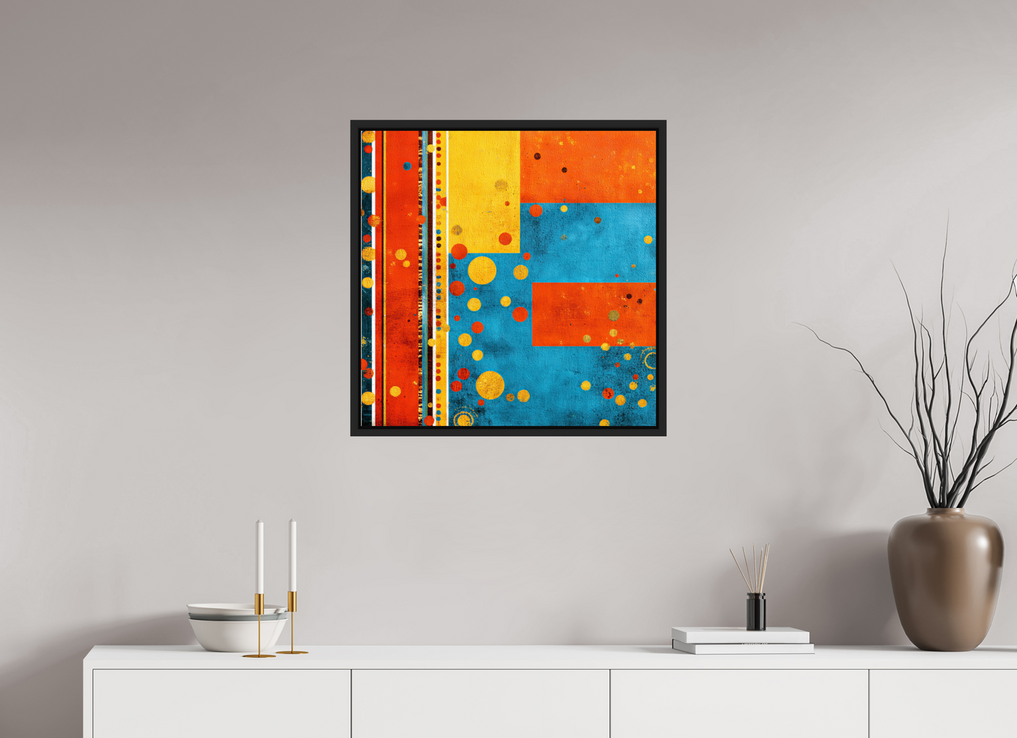 25 x 25″, Fine Art Print on Aluminum Dibond with Boarder Play Mat