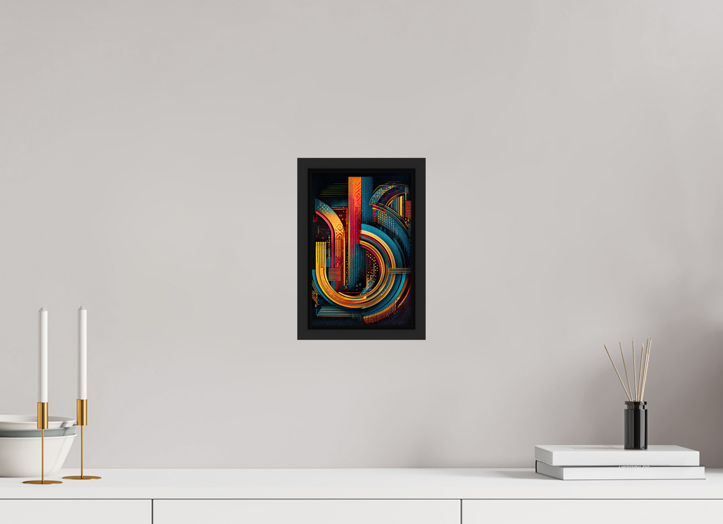 6 x 9.2″, Fine Art Print on Aluminum Dibond with Boarder Abstract Jazz