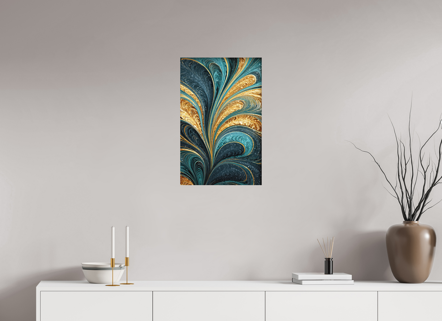 16 x 25″, Photo Print on Aluminum Backing Art Deco Swirl