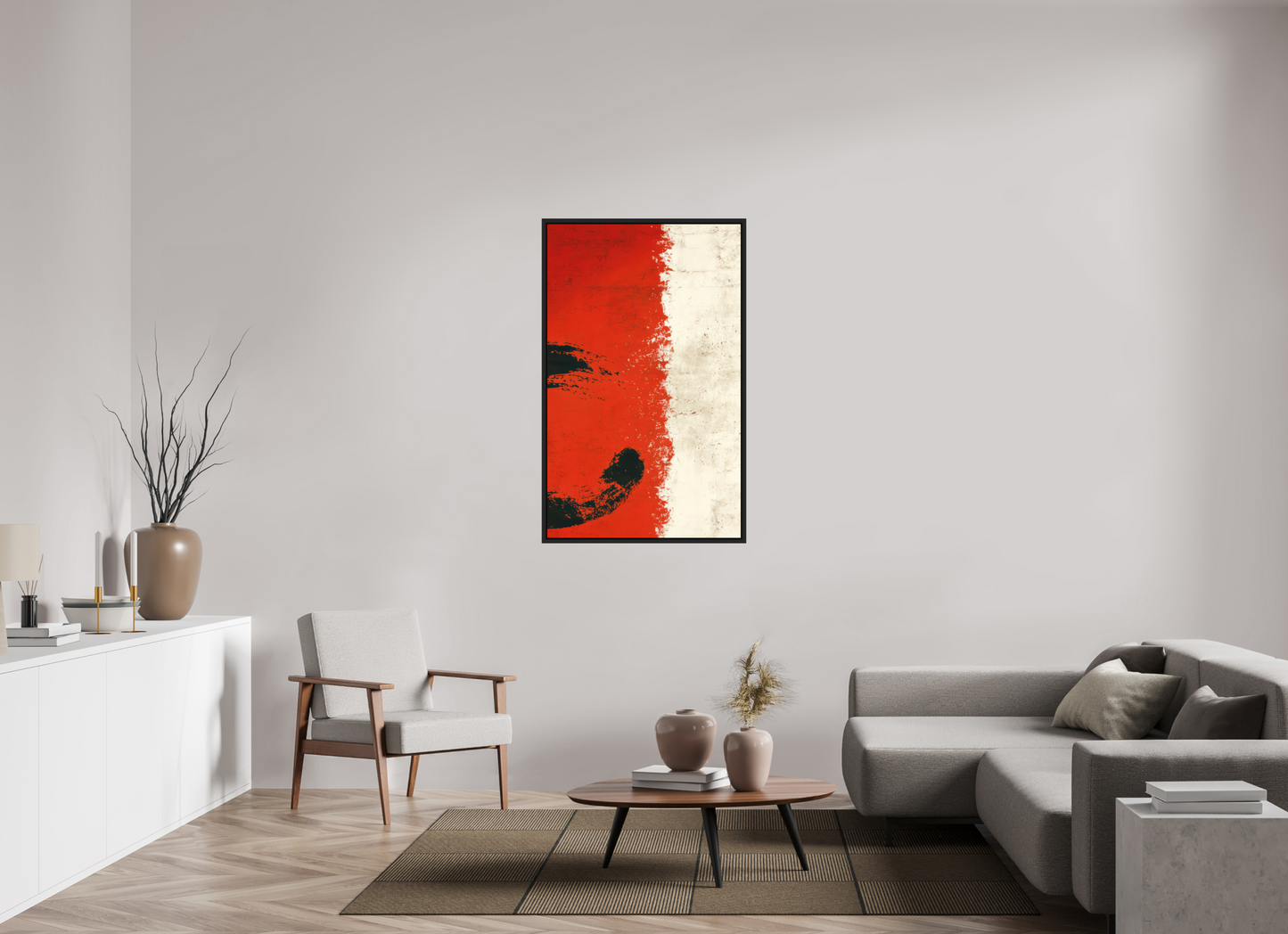 31 x 50.2″, Photo Print on Aluminum Backing with boarder Abstract Paint Brush Circle Right