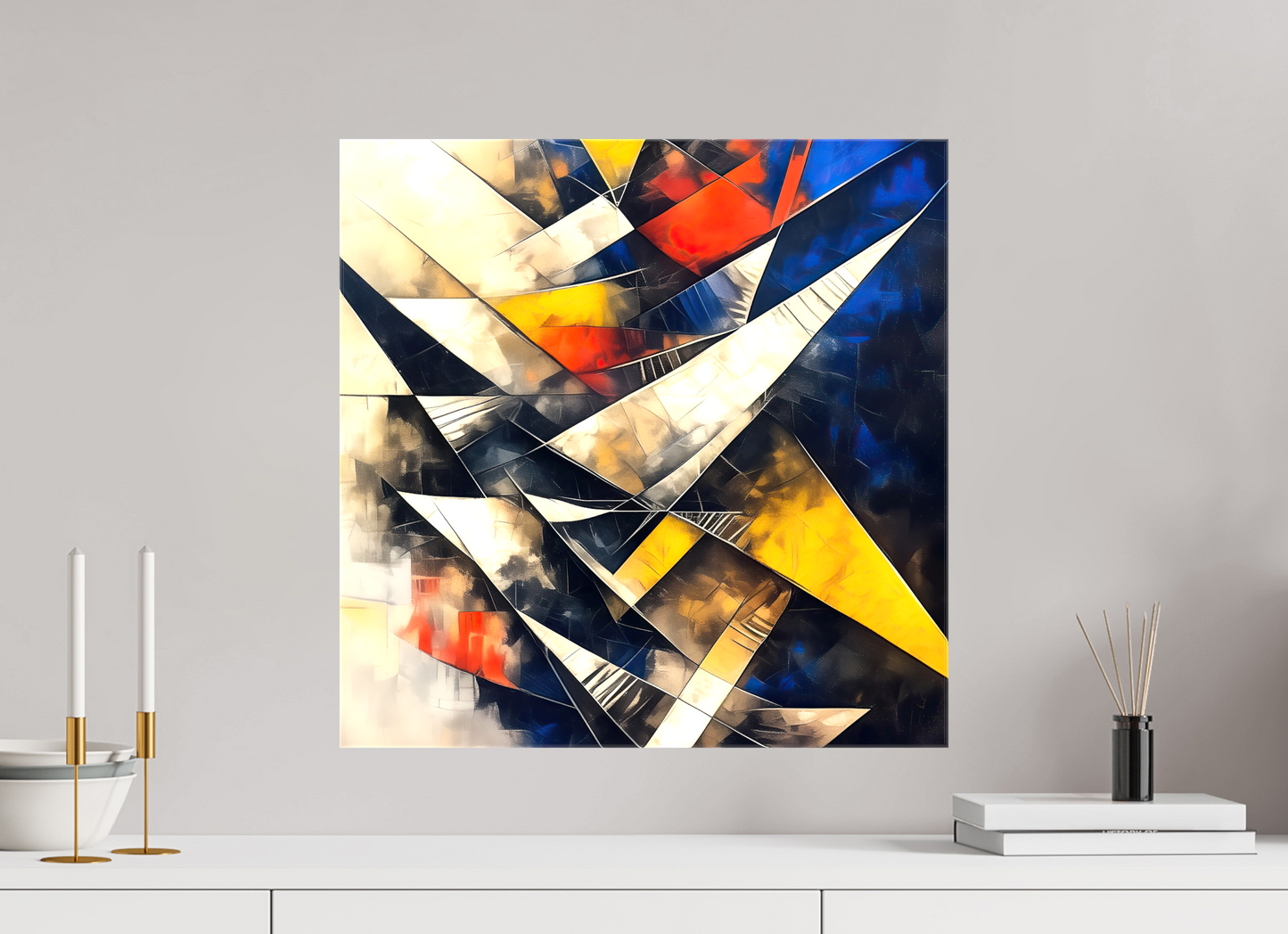 20 x 20″, Glossy Canvas Abstract Triangles