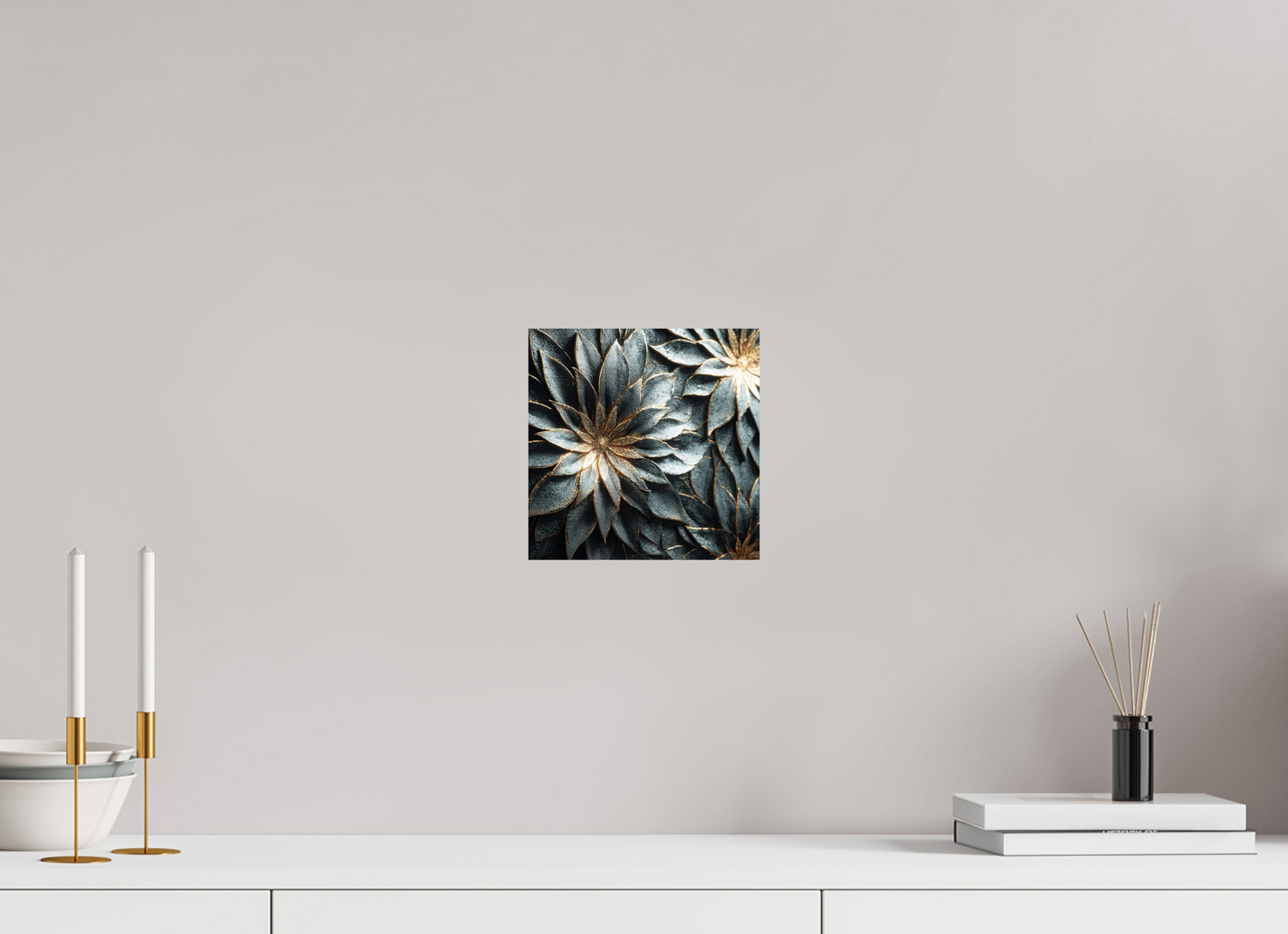 8 x 8″, Fine Art Print On Aluminum Dibond Modern Flowers