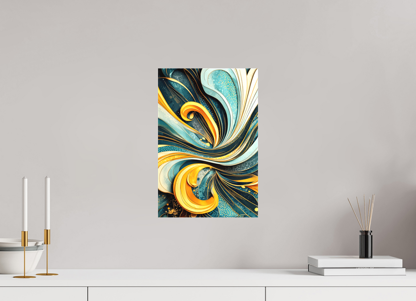 10 x 15.1″, Textile on Canvas Abstract Swirl