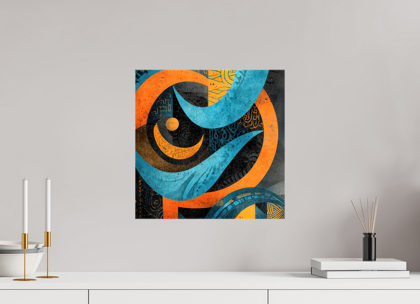 15 x 15″, Glossy Canvas Abstract Tribal 2