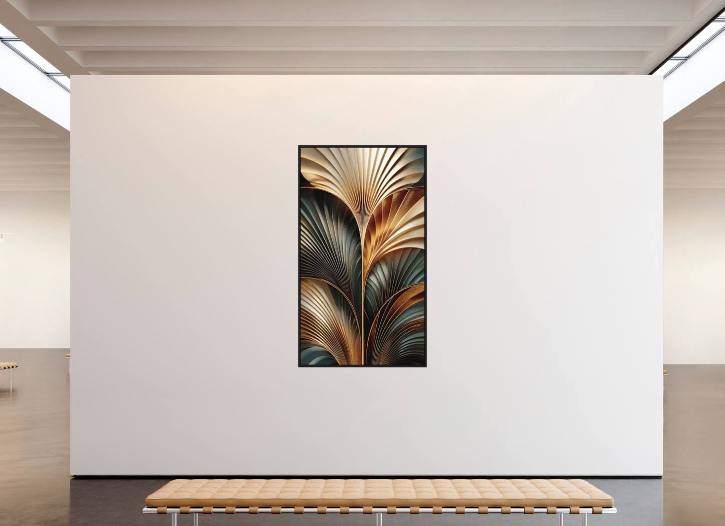 43 x 75.4″, Photo Print on Aluminum Backing with boarder Art Deco Leaves 3