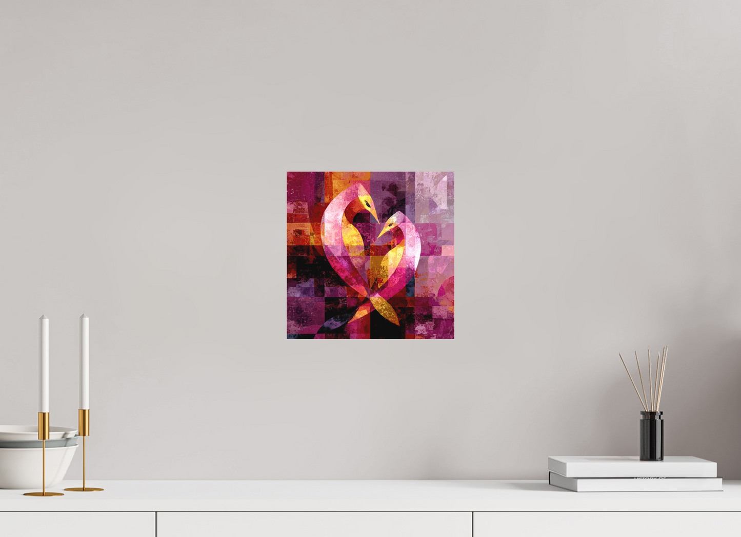 10 x 10″, Photo Print on Aluminum Backing Love Birds