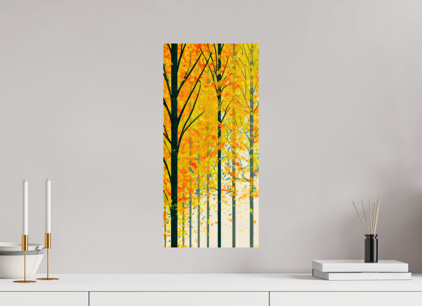 10 x 21.4″, Fine Art Print On Aluminum Dibond Autumn Trees