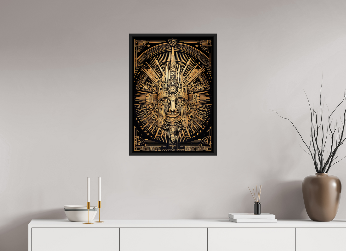 20 x 28.6″, Fine Art Print on Aluminum Dibond with Boarder Tribal Gold