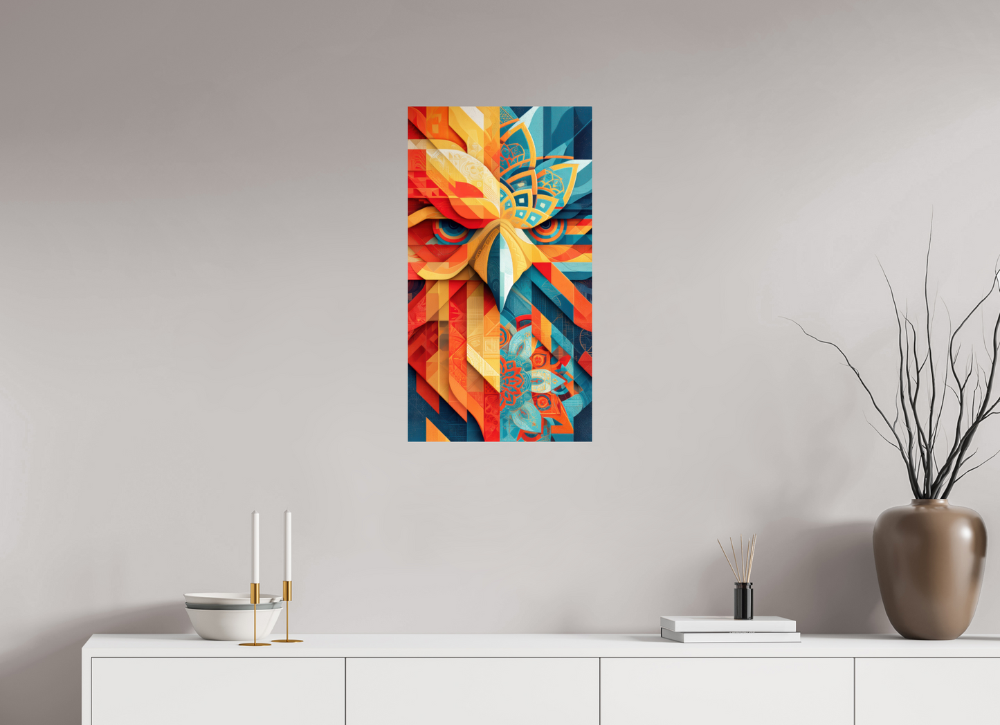 16 x 29.1″, Fine Art Print On Aluminum Dibond Abstract Warm & Cold Eagle