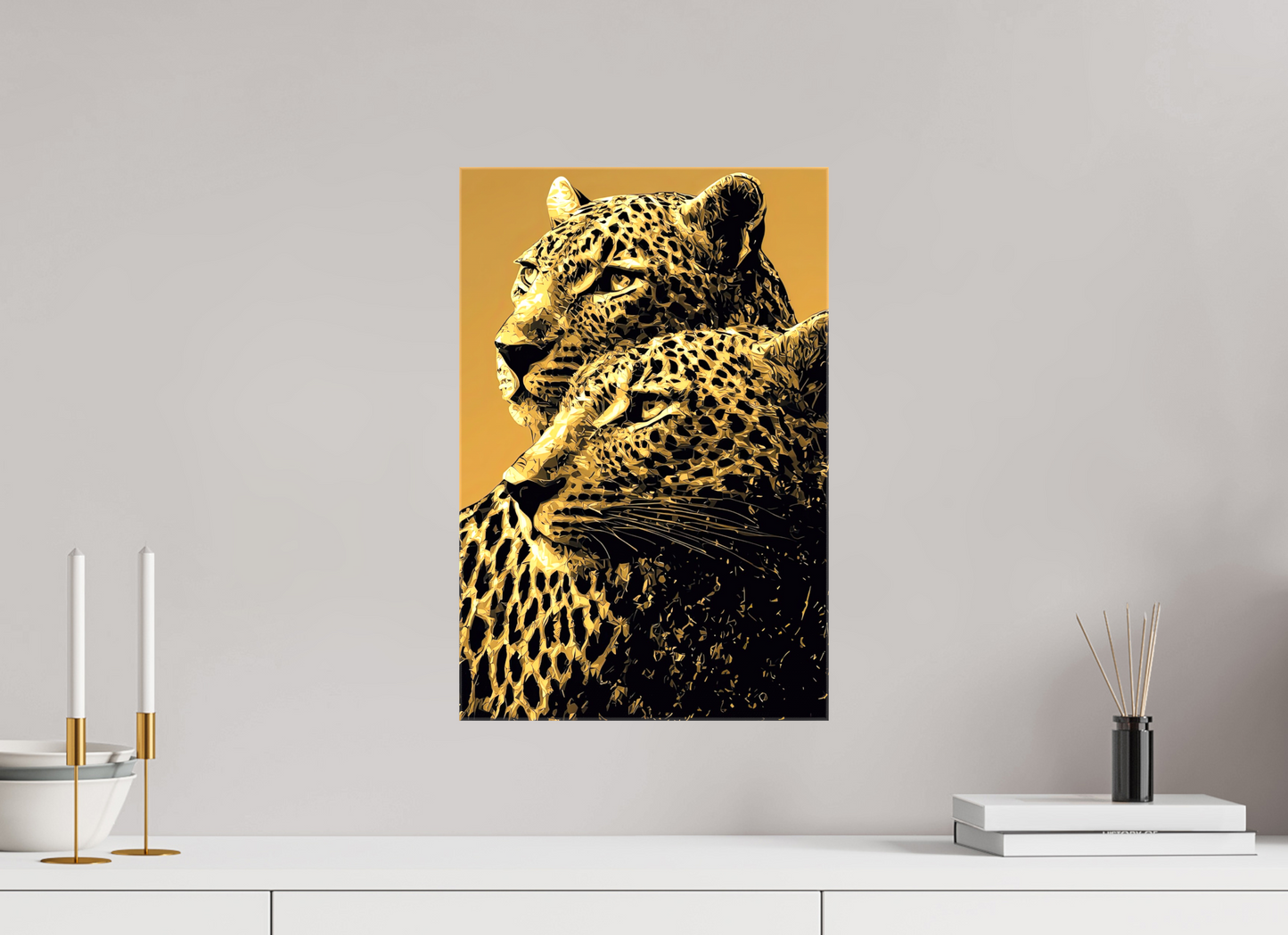 12 x 18.1″, Glossy Canvas Desert Cheetahs