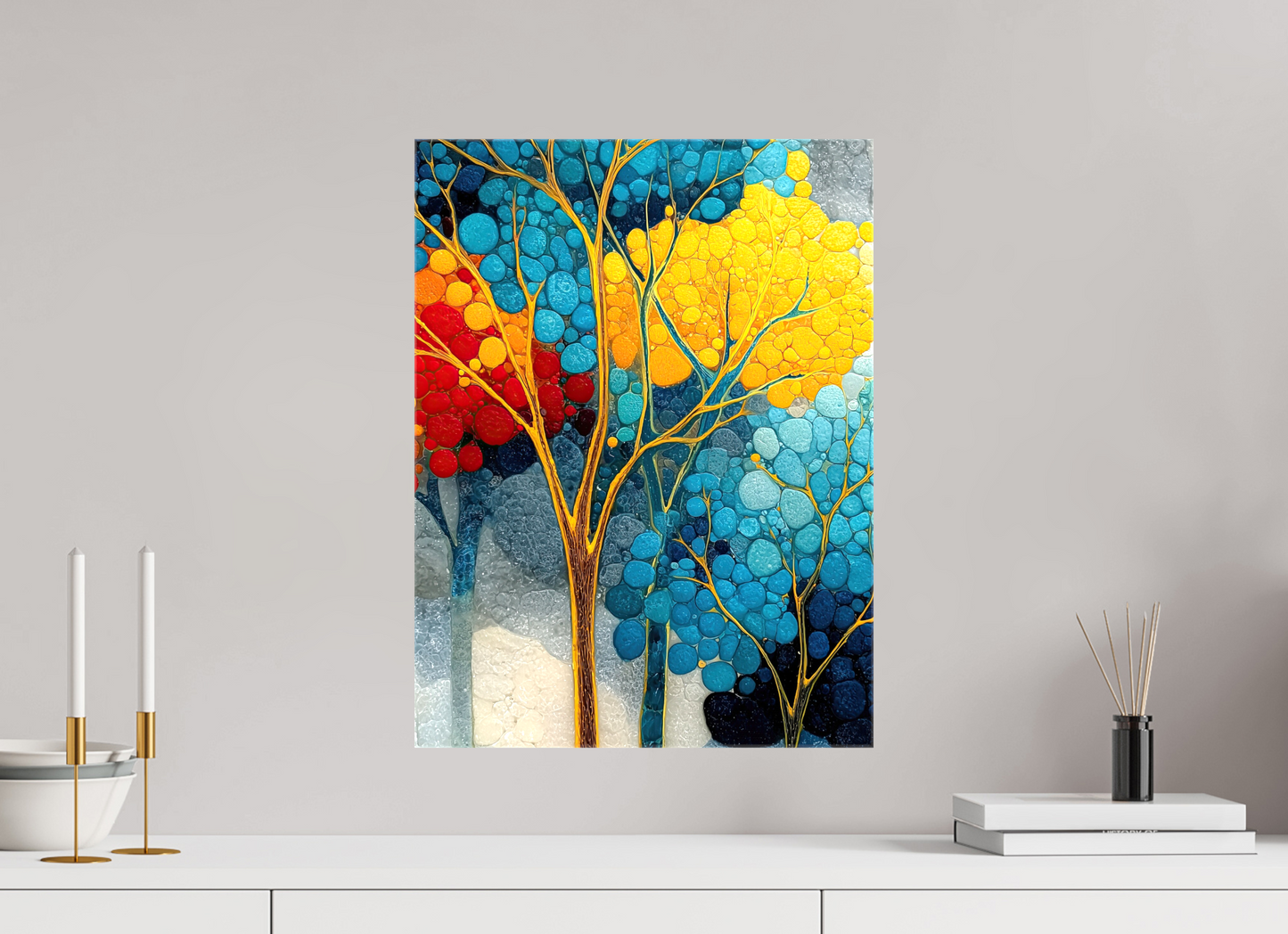 15 x 20″, Glossy Canvas City Trees