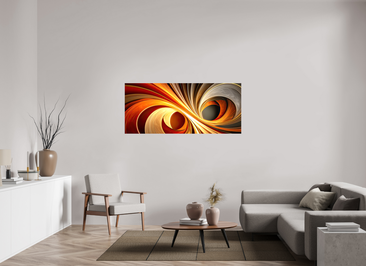 65.2 x 28″, Glossy Canvas Wacky Swirl