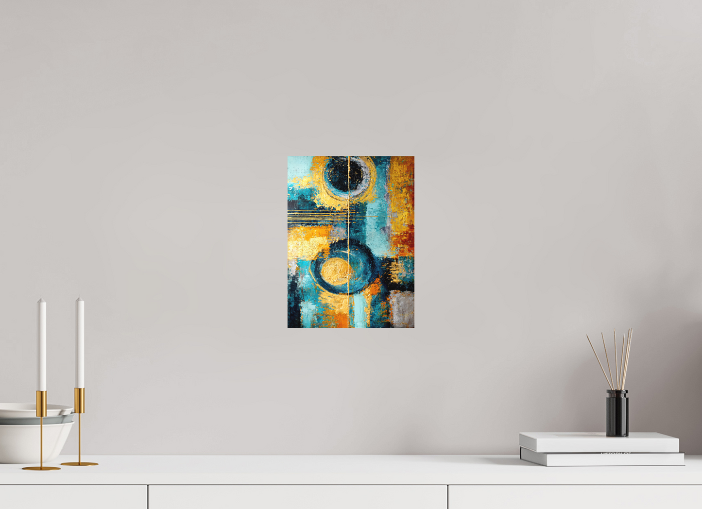 8 x 10.8″, Photo Print on Aluminum Backing Abstract Gold Paint
