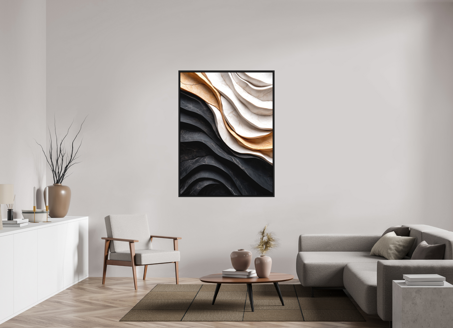 42 x 56″, Photo Print on Aluminum Backing with boarder Marble Wave