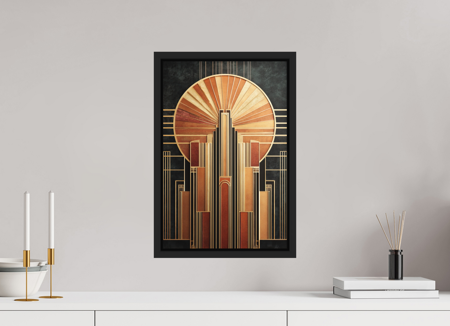 12 x 18.2″, Photo Print on Aluminum Backing with boarder Art Deco City 2