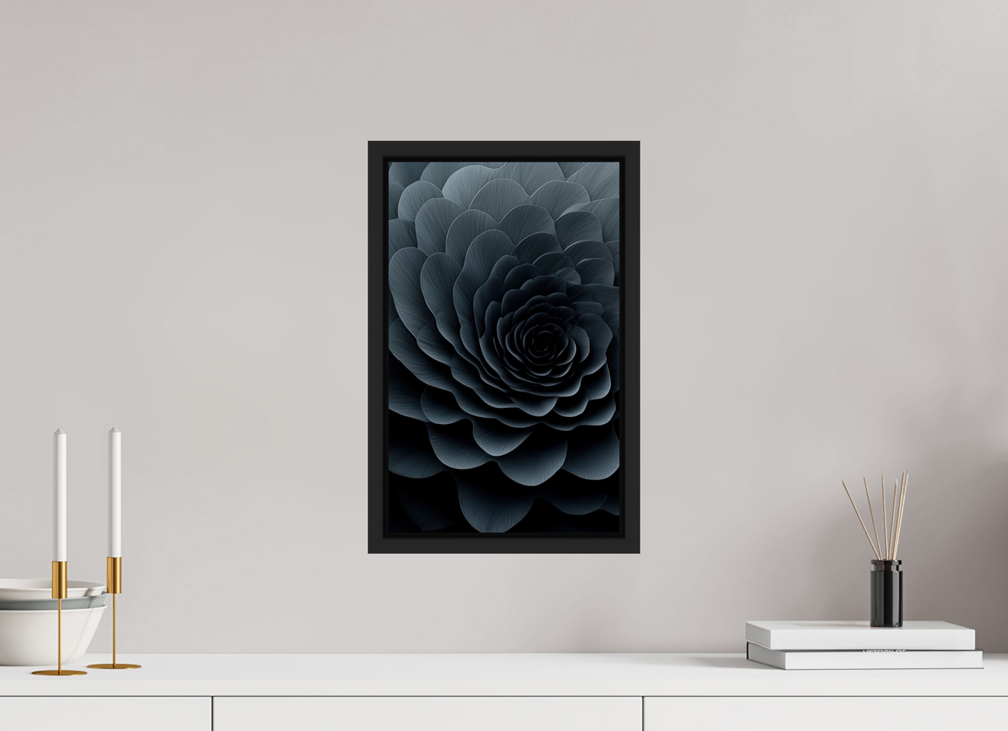 10 x 16.1″, Fine Art Print on Aluminum Dibond with Boarder Dark Flower