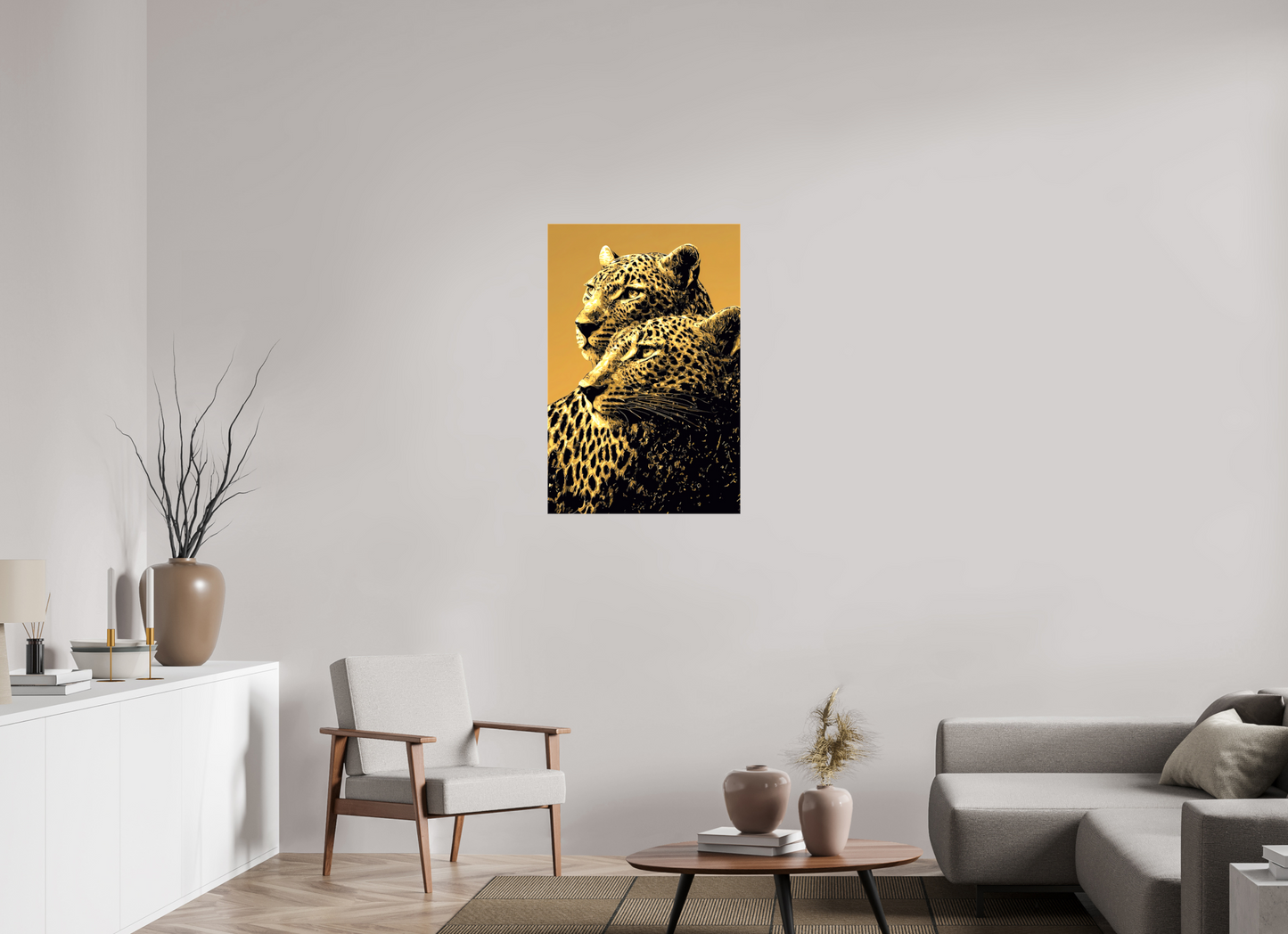 24 x 36.3″, Glossy Canvas Desert Cheetahs
