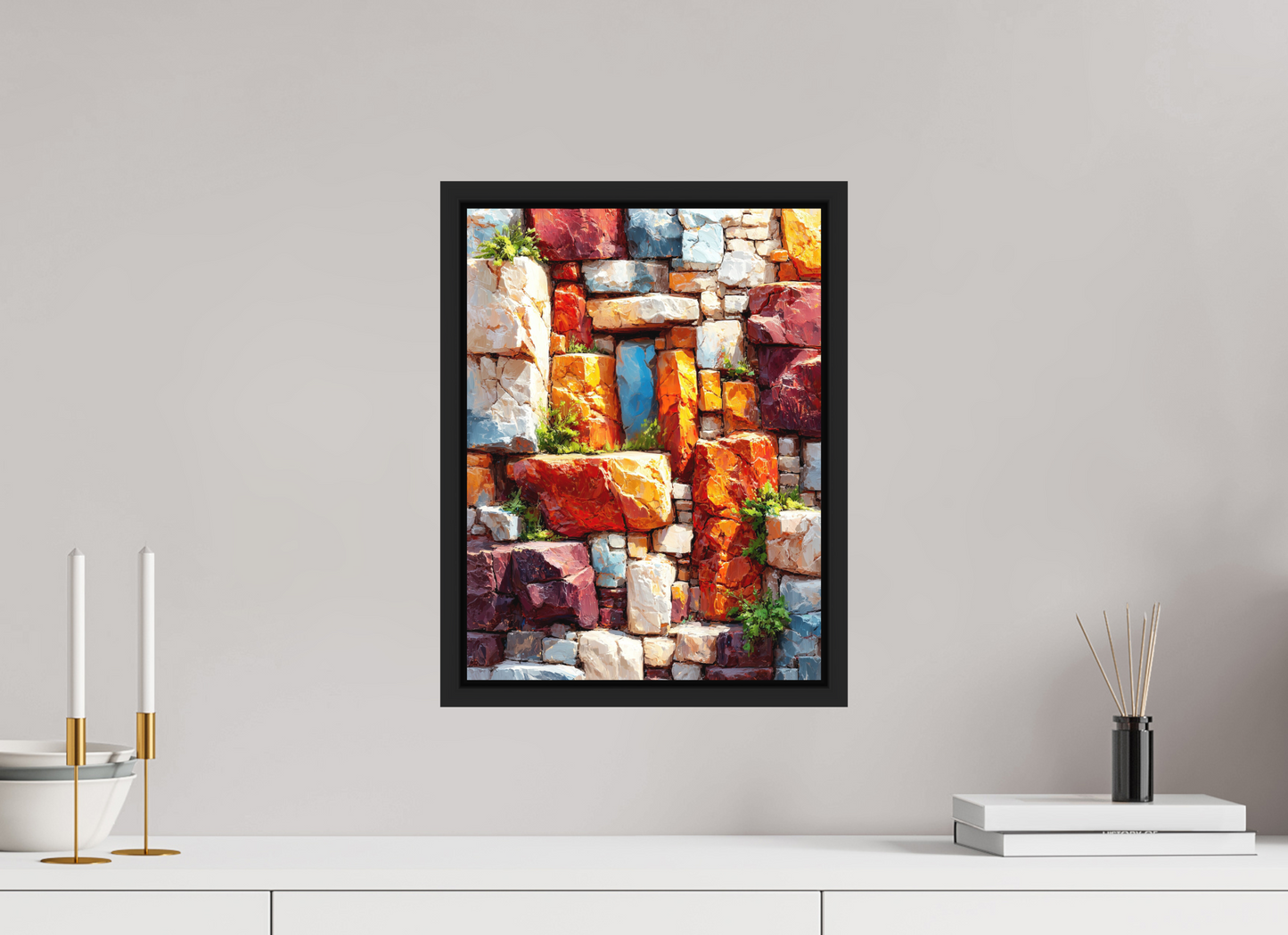 12 x 16″, Photo Print on Aluminum Backing with boarder Desert Rocks