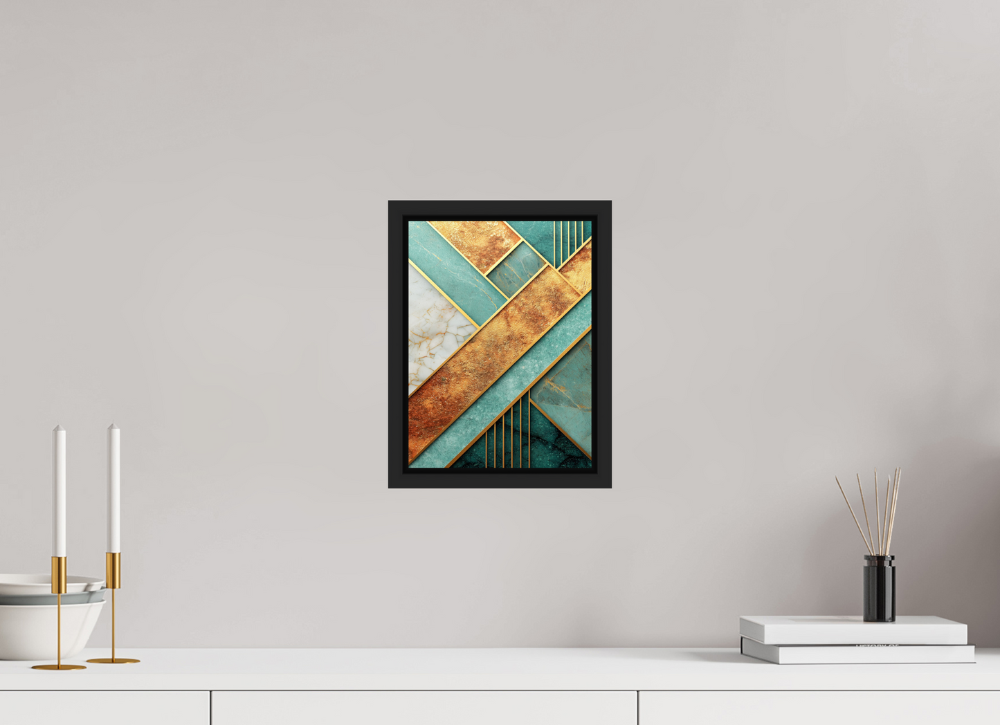 8 x 10.8″, Fine Art Print on Aluminum Dibond with Boarder Art Deco Atlantis