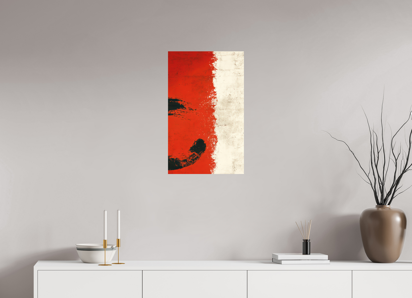 16 x 25.9″, Photo Print on Aluminum Backing Abstract Paint Brush Circle Right