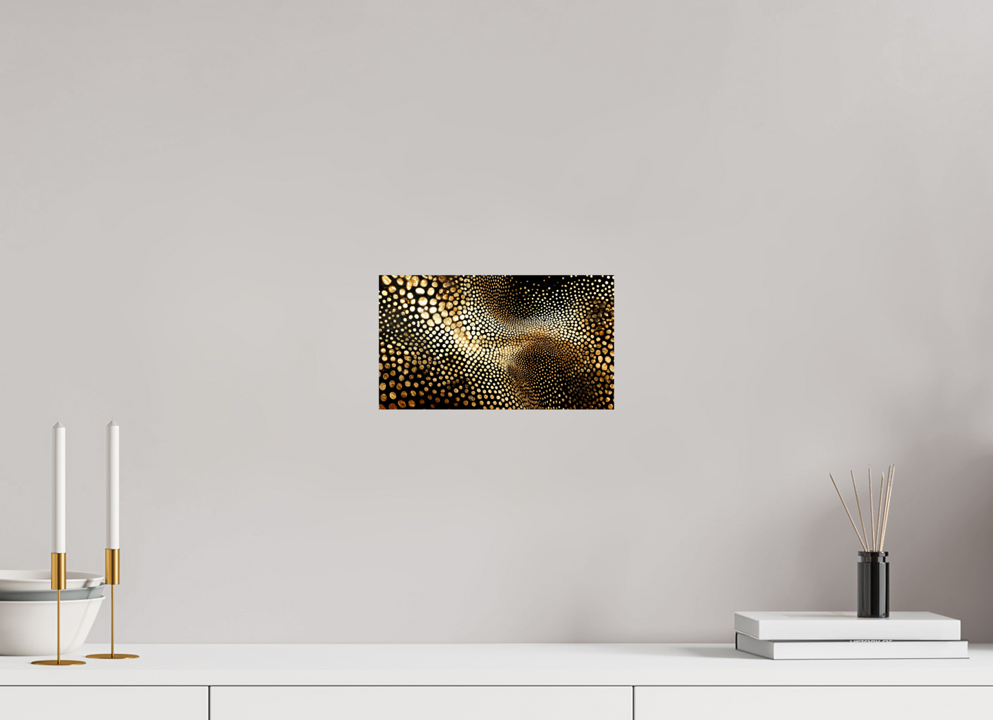 10.5 x 6″, Fine Art Print On Aluminum Dibond Gold Dot Wave