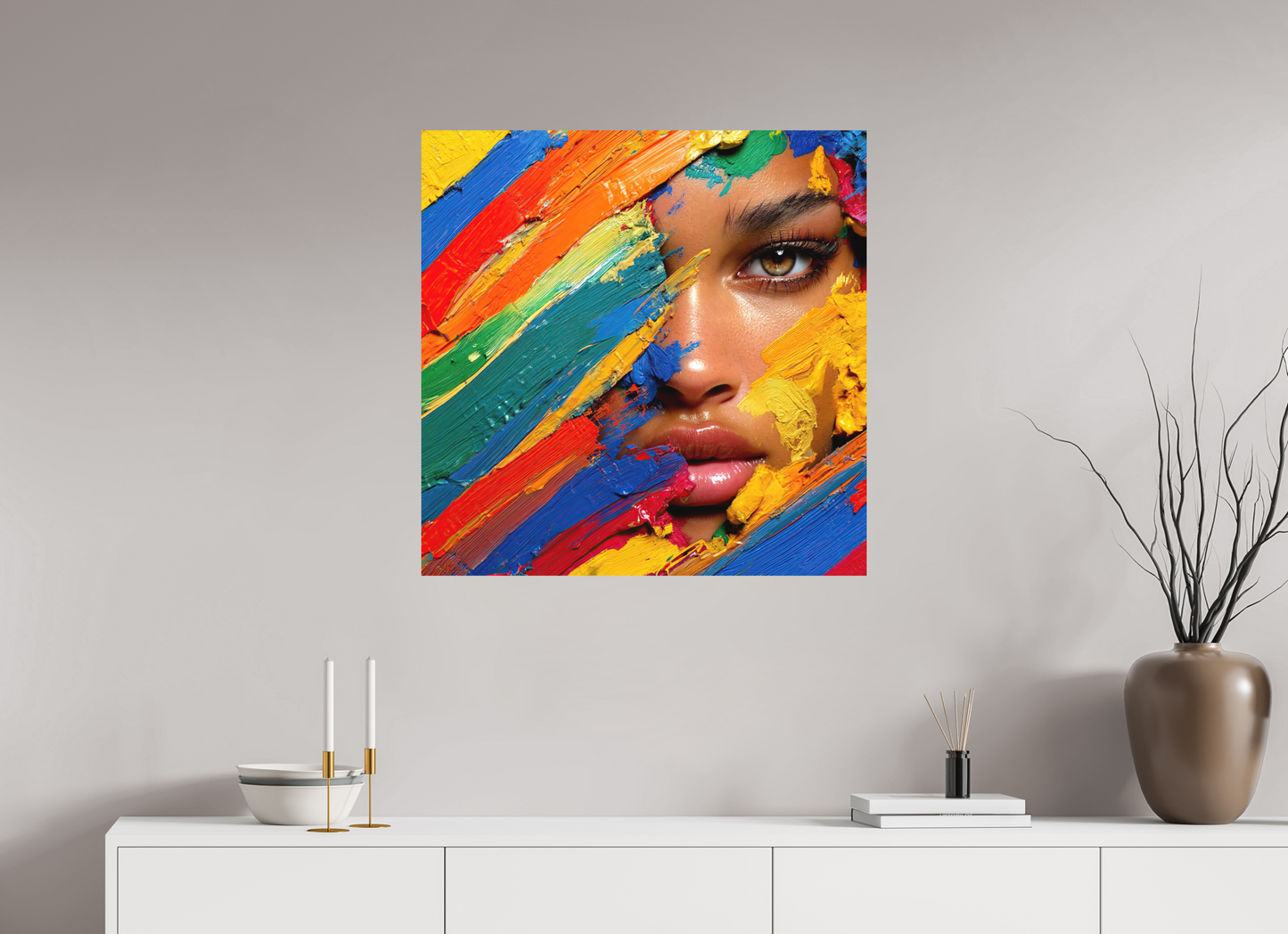 30 x 30″, Photo Print on Aluminum Backing Paintress