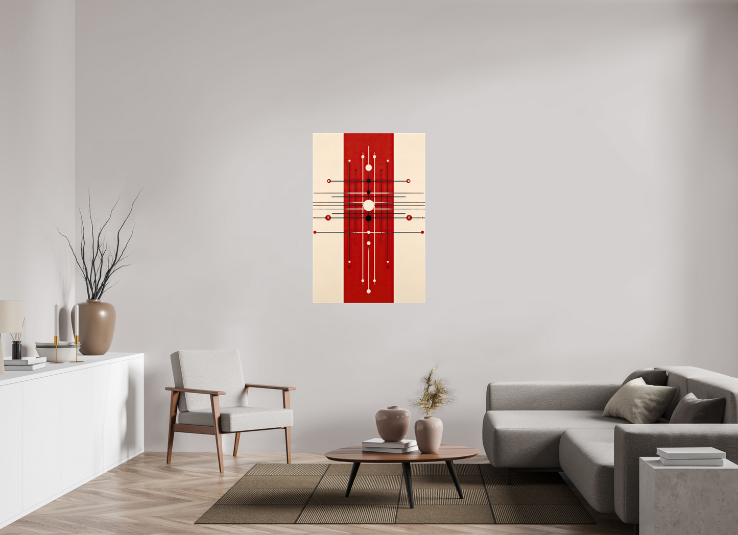 31 x 47″, Glossy Canvas Red Line
