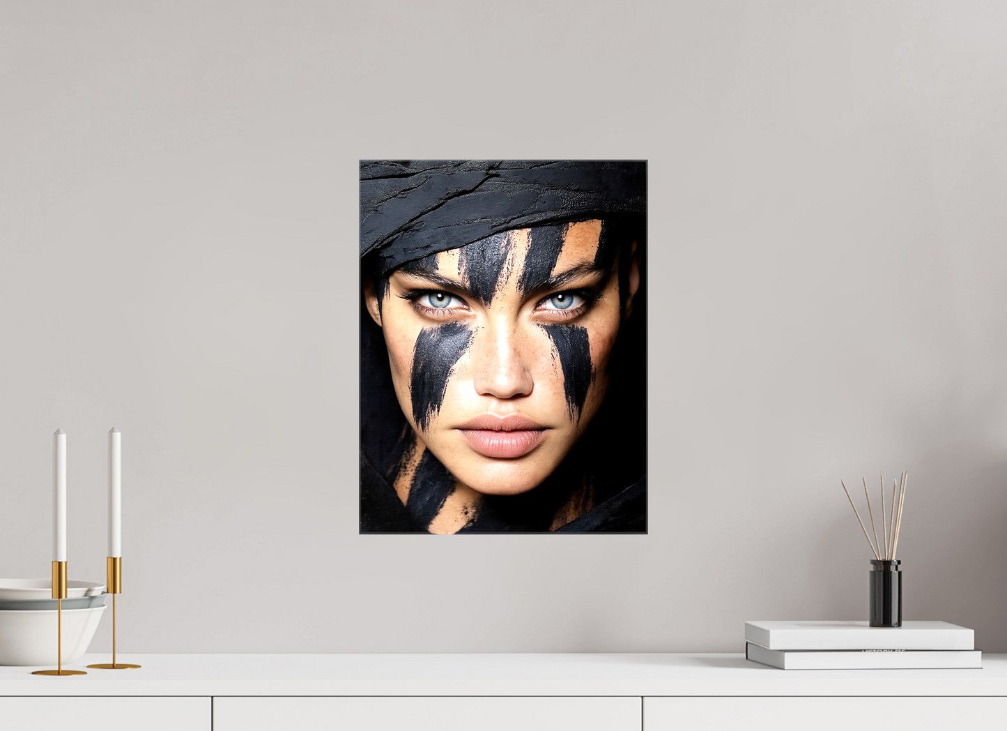 12 x 15.7″, Glossy Canvas Charcoal Woman