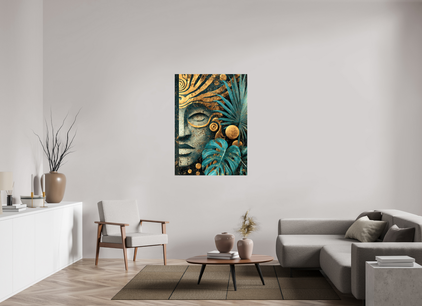 35 x 49.1″, Glossy Canvas Ancient Face 2