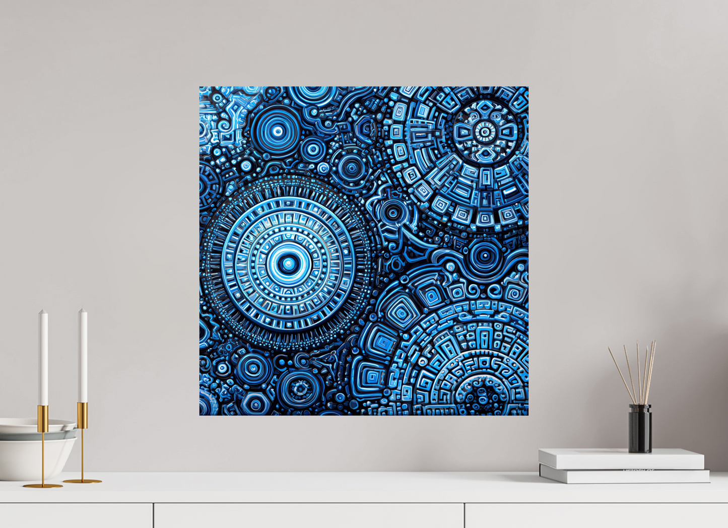 20 x 20″, Fine Art Print On Aluminum Dibond Ancient Blue