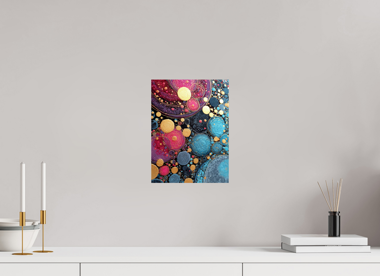 9 x 12″, Fine Art Print On Aluminum Dibond Abstract Circles