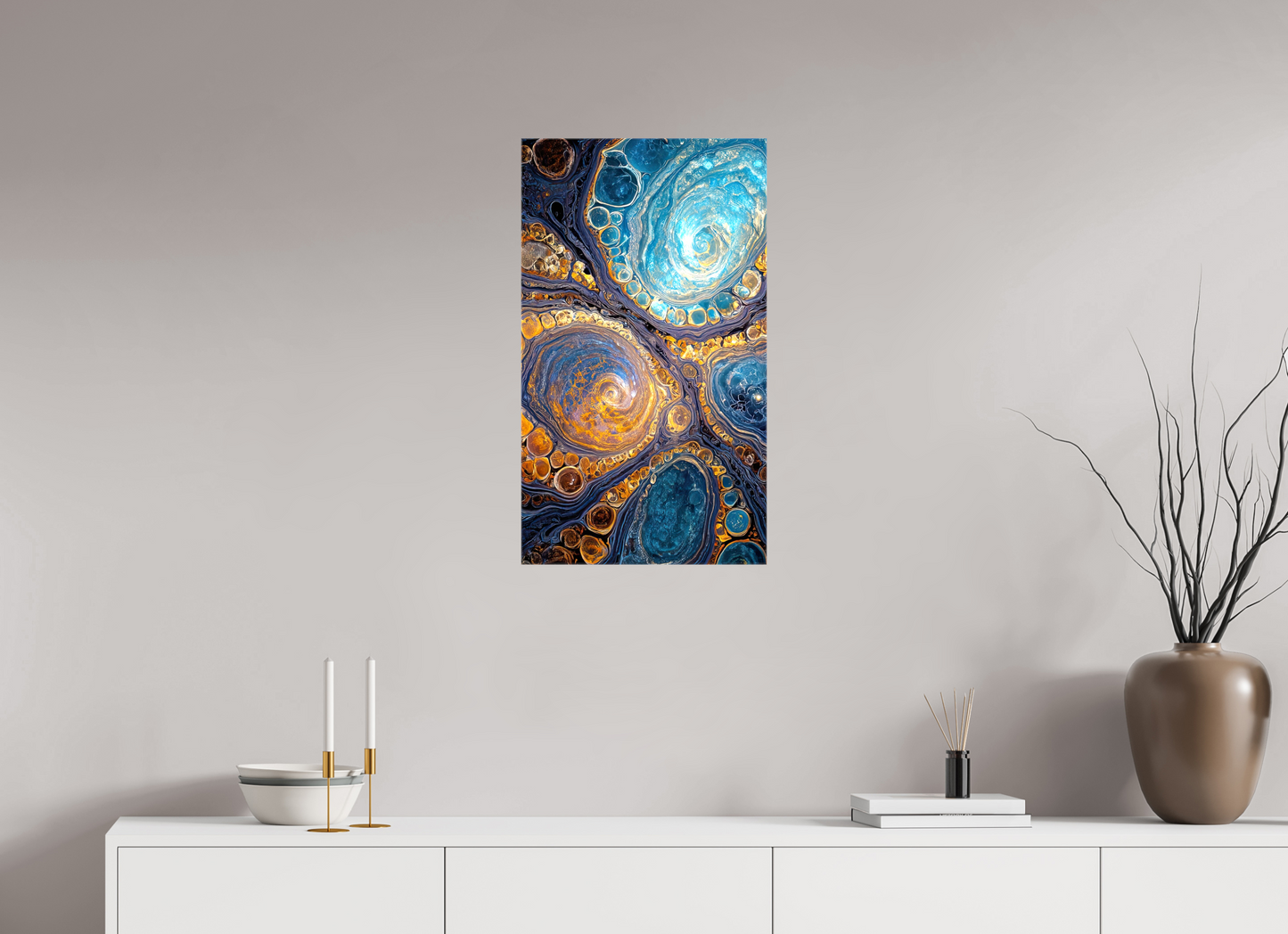 16 x 28″, Glossy Canvas Abstract Geode
