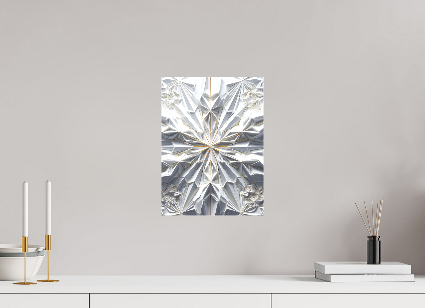 10 x 13.7″, Textile on Canvas Snowflake