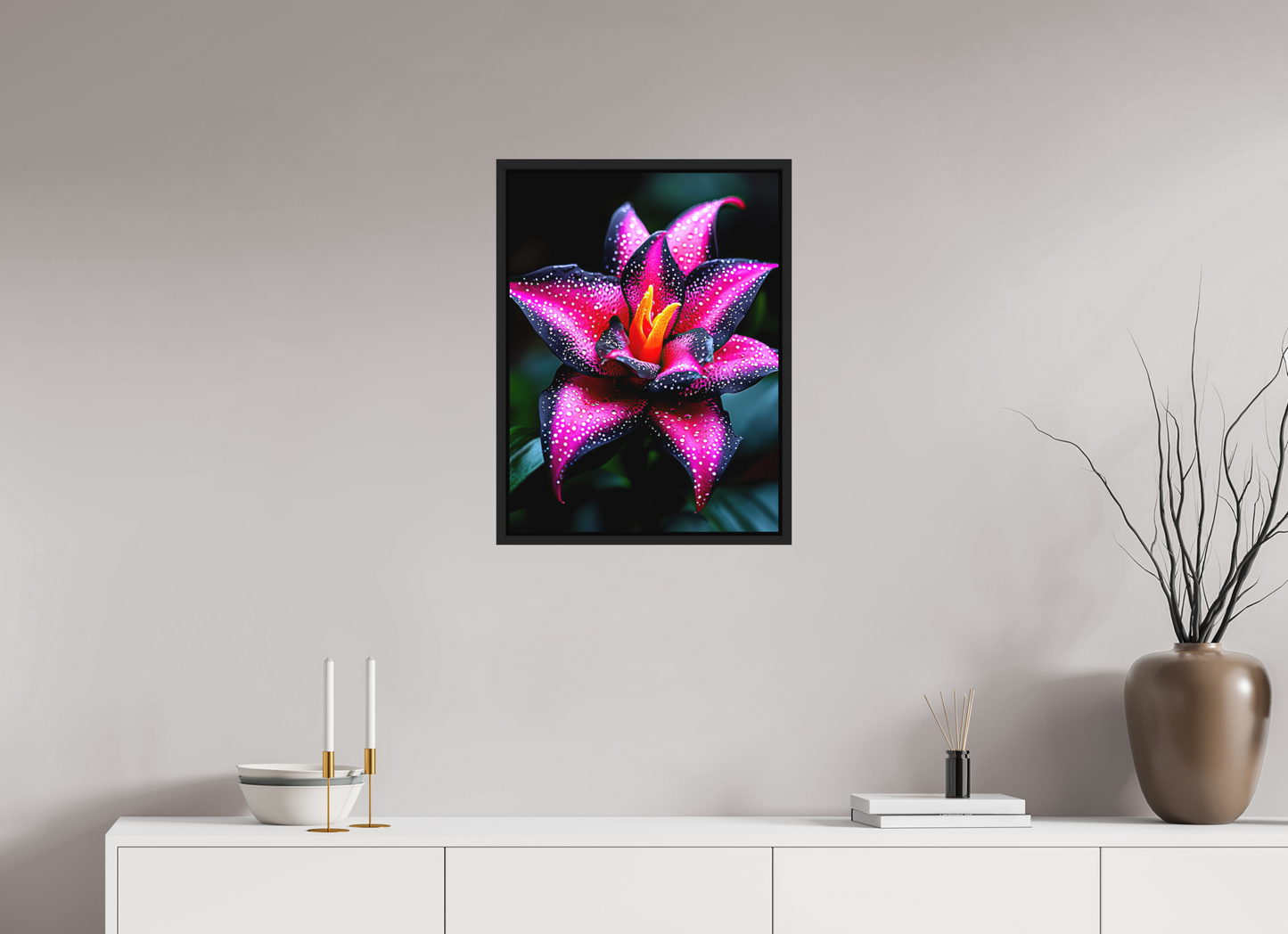 18 x 24″, Photo Print on Aluminum Backing with boarder Pink Poison Flower