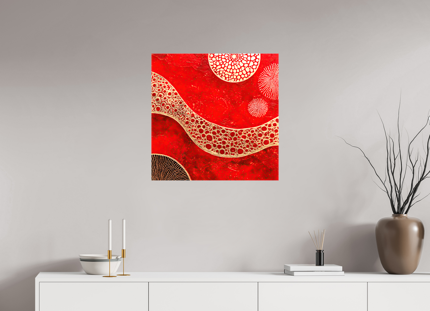 25 x 25″, Glossy Canvas Blood Cells