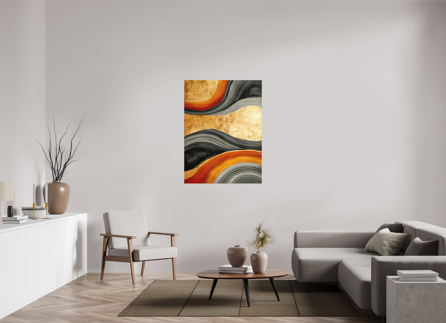 36 x 48″, Photo Print on Aluminum Backing Abstract Gold Geode 3