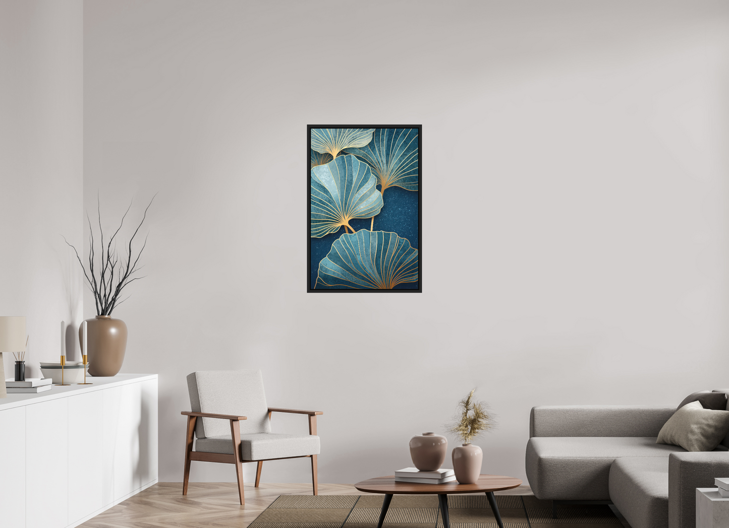 24 x 36″, Photo Print on Aluminum Backing with boarder Art Deco Flowers 2