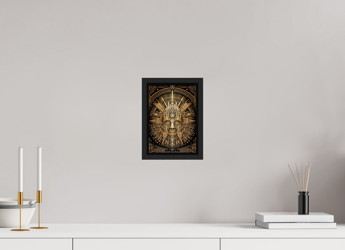 6 x 8.6″, Fine Art Print on Aluminum Dibond with Boarder Tribal Gold