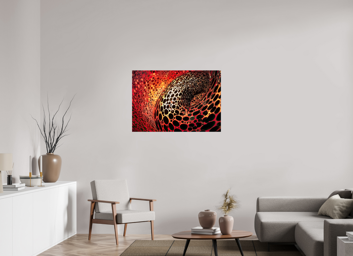 40.6 x 28″, Glossy Canvas Red Leopard
