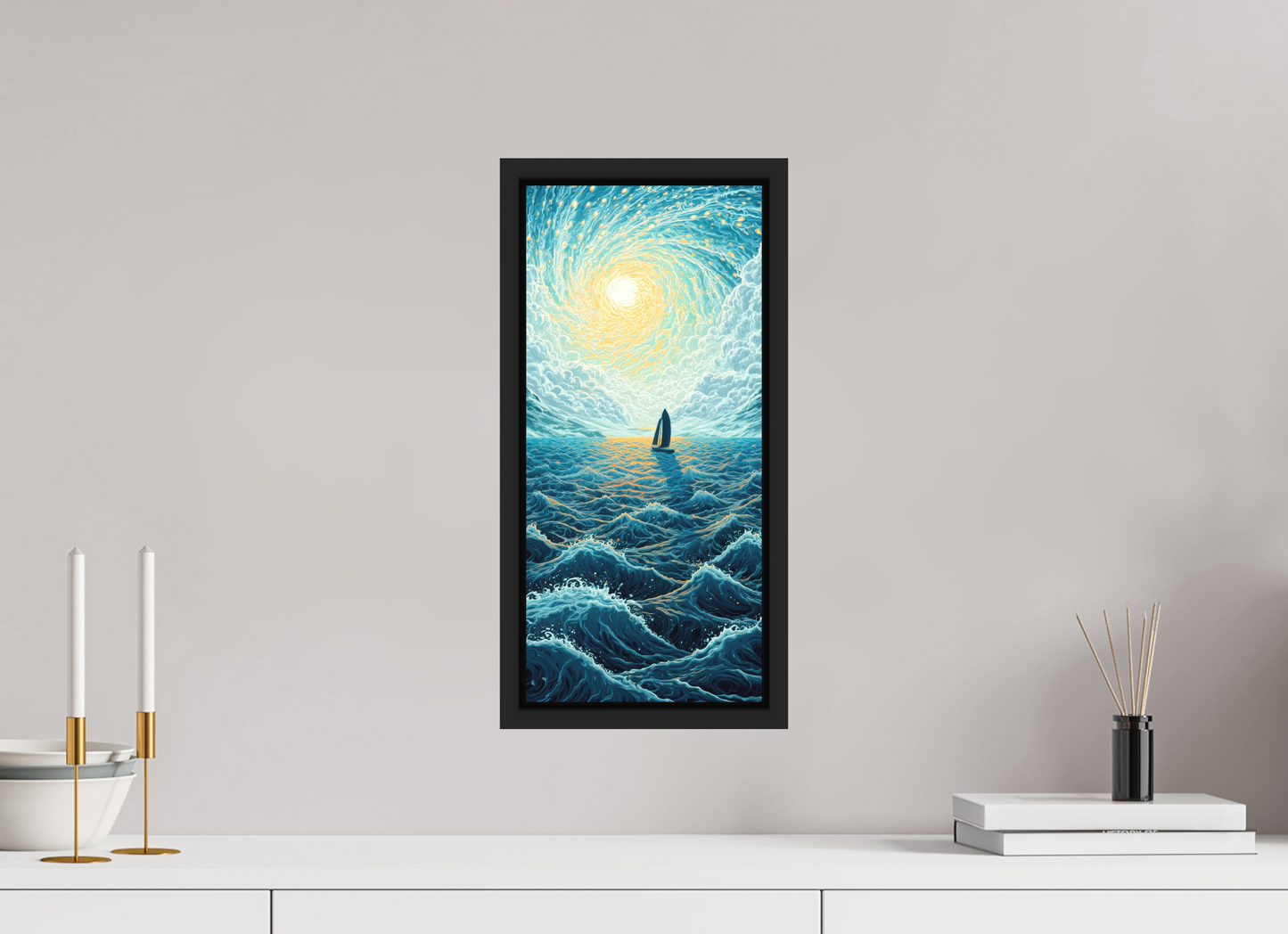 8 x 17.5″, Photo Print on Aluminum Backing with boarder Sail to the Sun