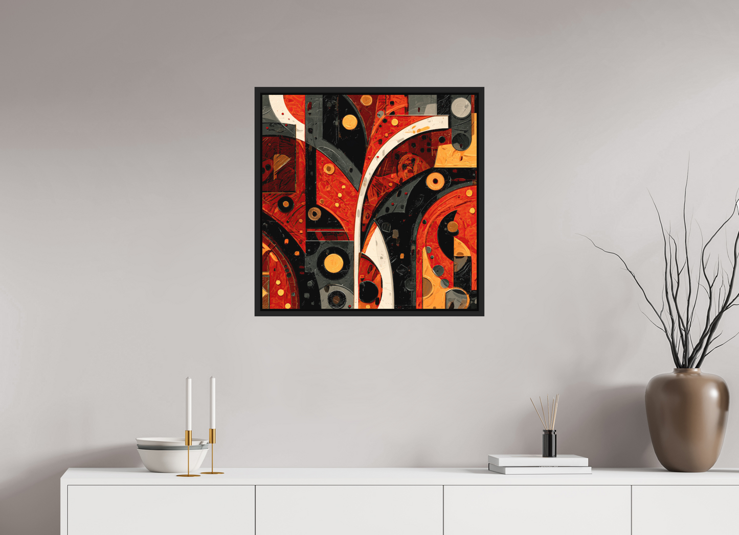 25 x 25″, Photo Print on Aluminum Backing with boarder Abstract Chaos