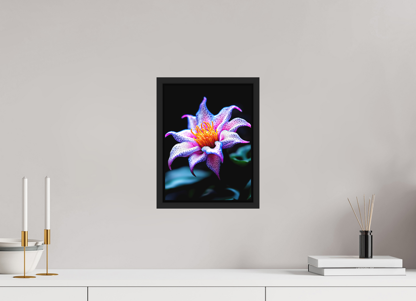 9 x 12″, Photo Print on Aluminum Backing with boarder Cotton Candy Flower