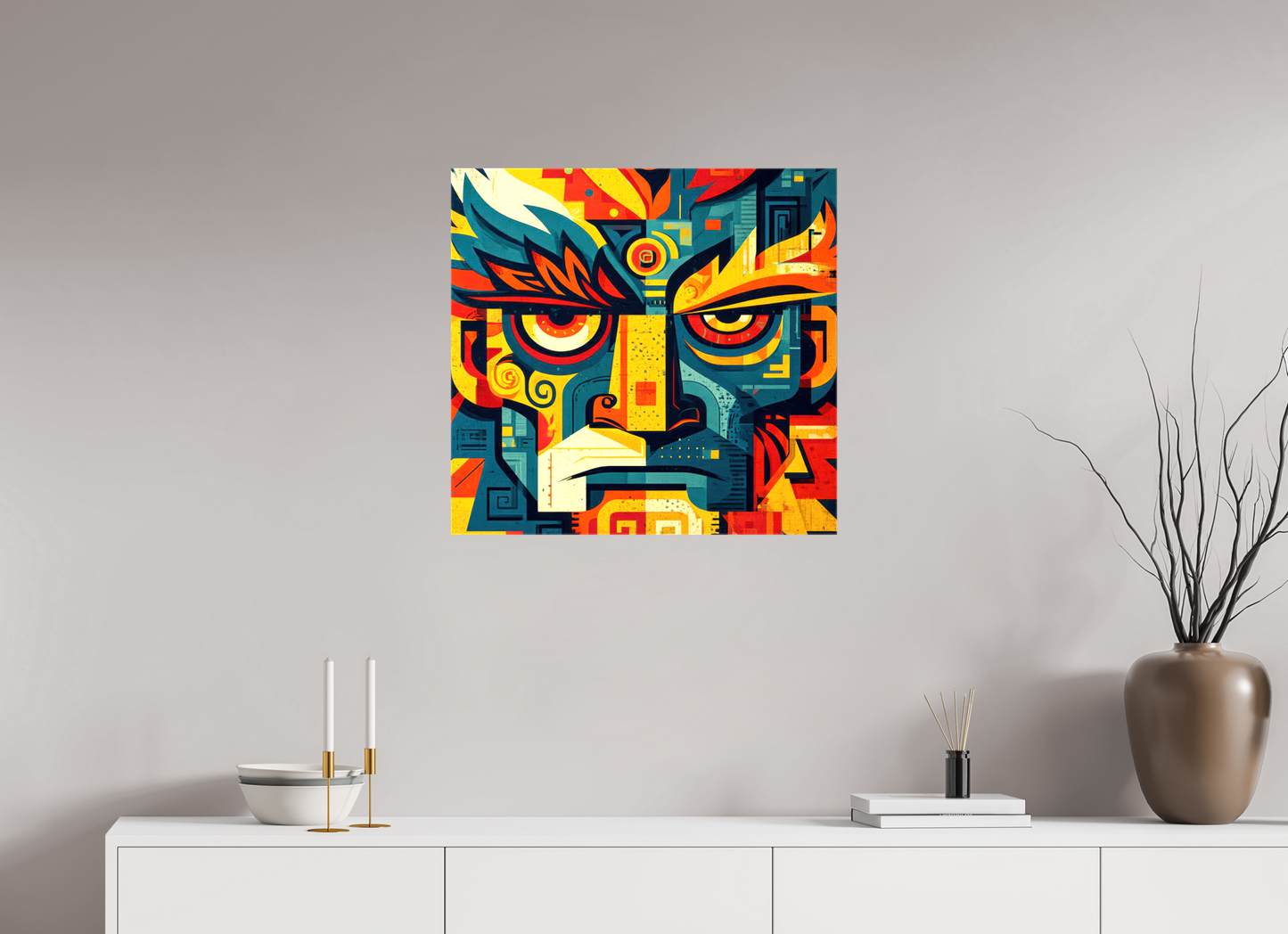 25.3 x 24″, Glossy Canvas Urban Tribal 3