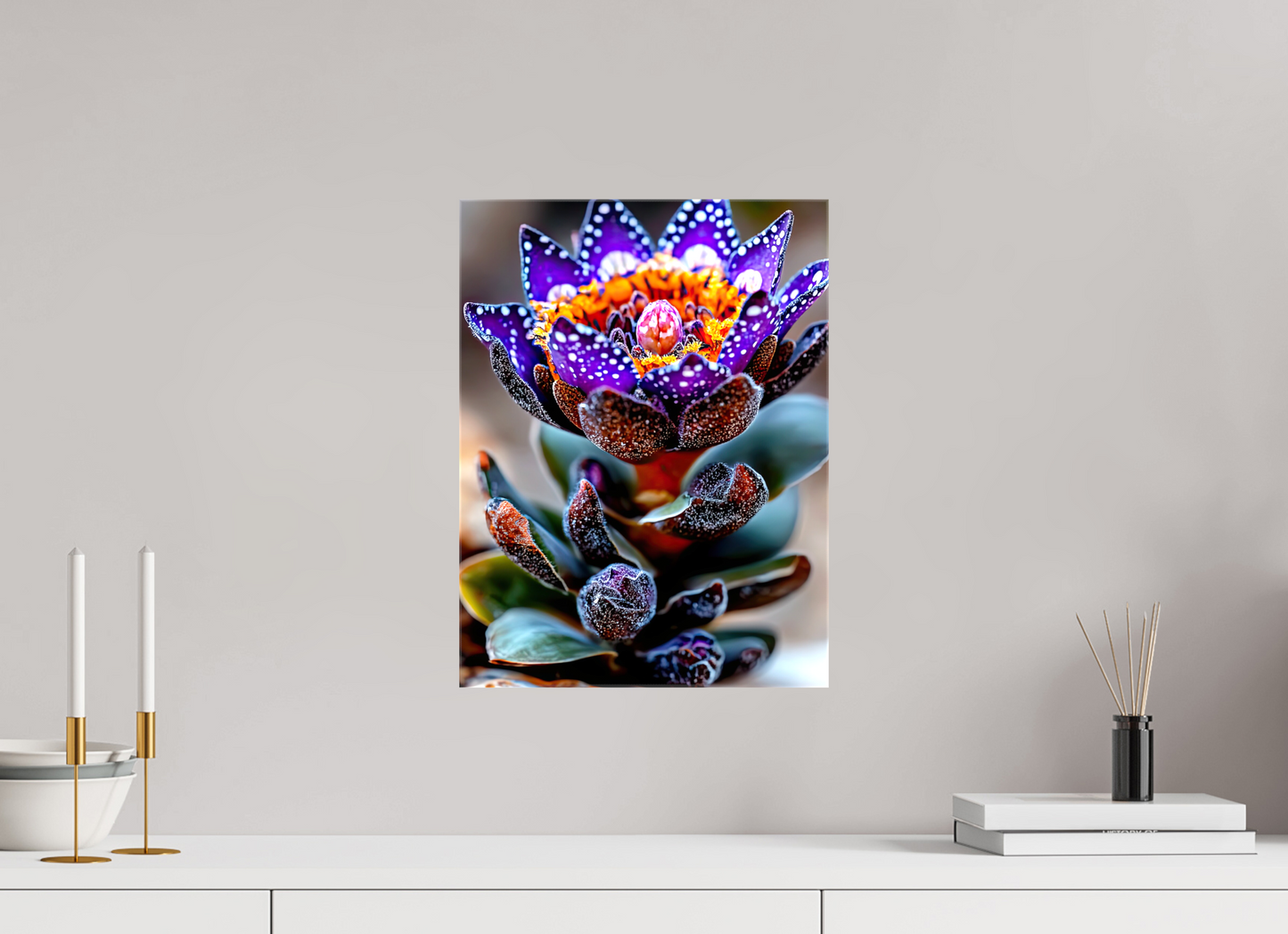 12 x 16″, Glossy Canvas Caterpillar Flower