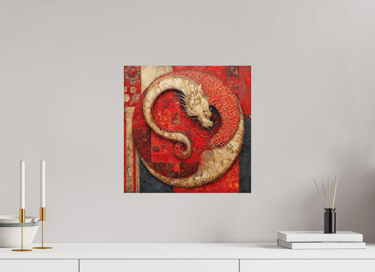 15 x 15″, Photo Print on Aluminum Backing Chinese Dragon