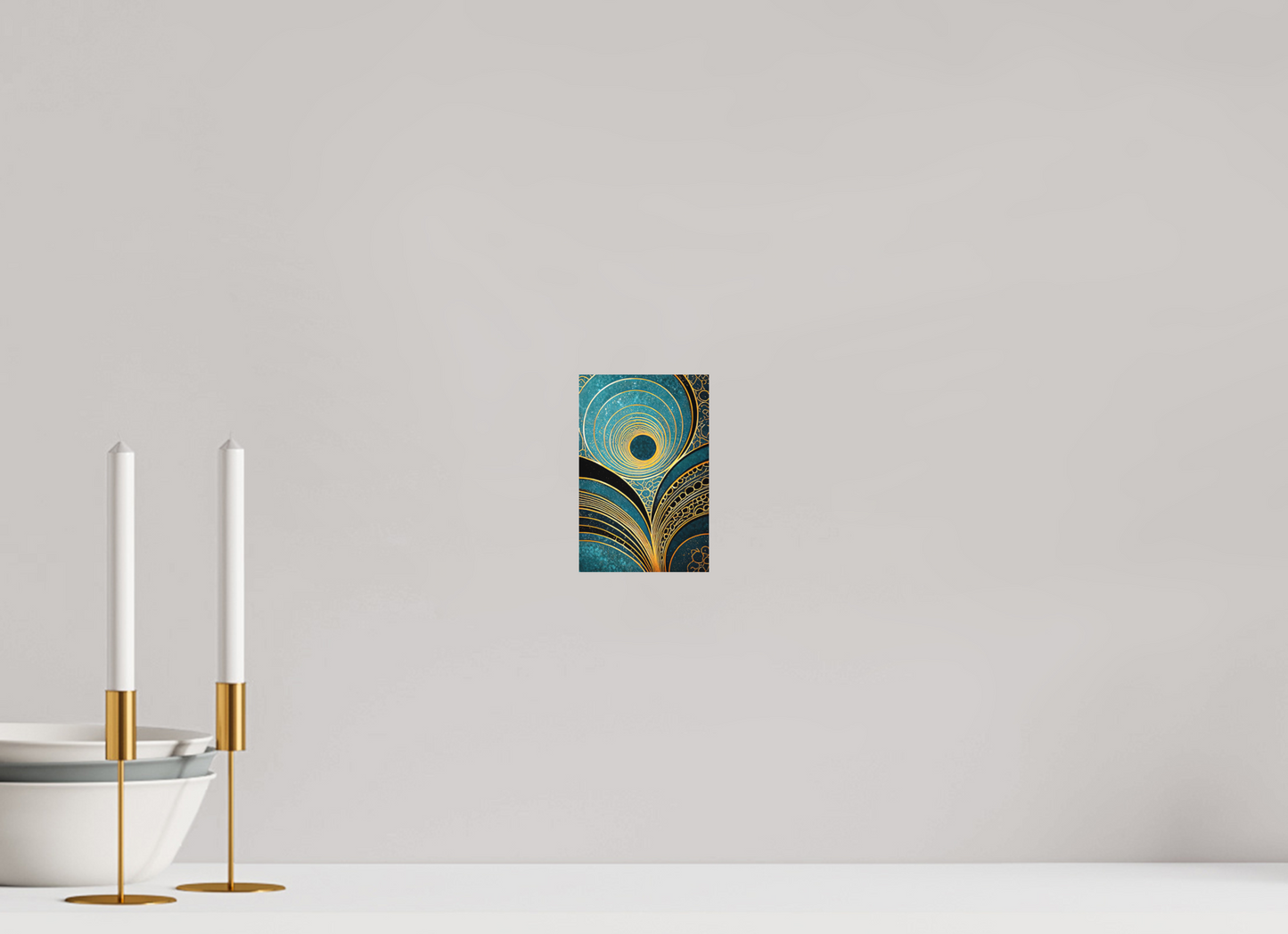 4 x 6.1″, Photo Print on Aluminum Backing Art Deco Teal 1